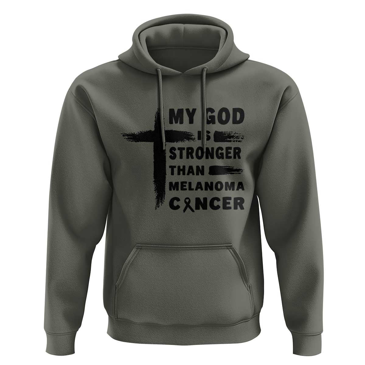 My God Is Stronger Than Melanoma Hoodie Christian Cancer Support