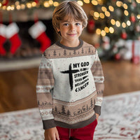 My God Is Stronger Than Melanoma Ugly Christmas Sweater Christian Cancer Support