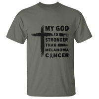 My God Is Stronger Than Melanoma T Shirt Christian Cancer Support