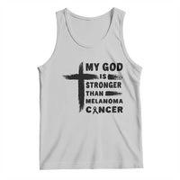 My God Is Stronger Than Melanoma Tank Top Christian Cancer Support