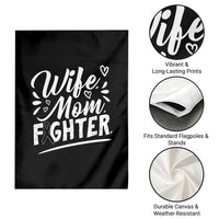 Wife Mom Melanoma Fighter Garden Flag Family Support Strong And Fearless