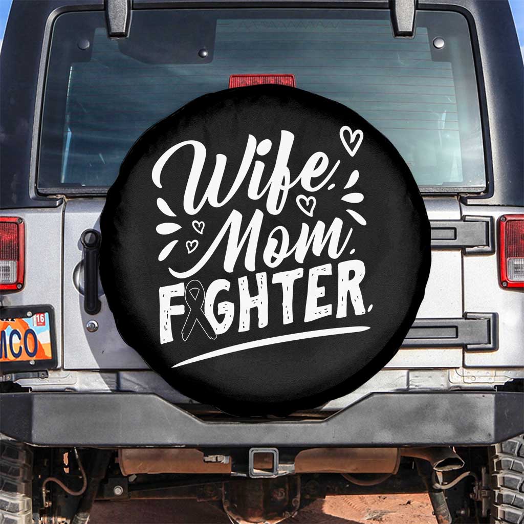 Wife Mom Melanoma Fighter Spare Tire Cover Family Support Strong And Fearless