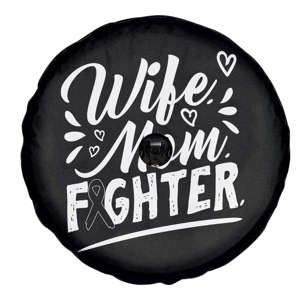 Wife Mom Melanoma Fighter Spare Tire Cover Family Support Strong And Fearless