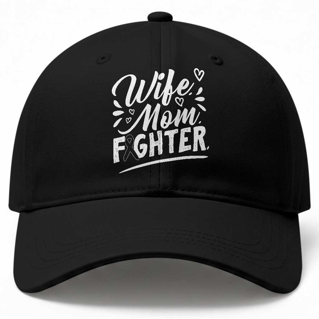 Wife Mom Melanoma Fighter Baseball Cap Family Support Strong And Fearless