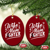 Wife Mom Melanoma Fighter Ceramic Ornament Family Support Strong And Fearless