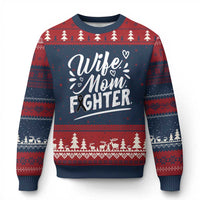 Wife Mom Melanoma Fighter Ugly Christmas Sweater Family Support Strong And Fearless
