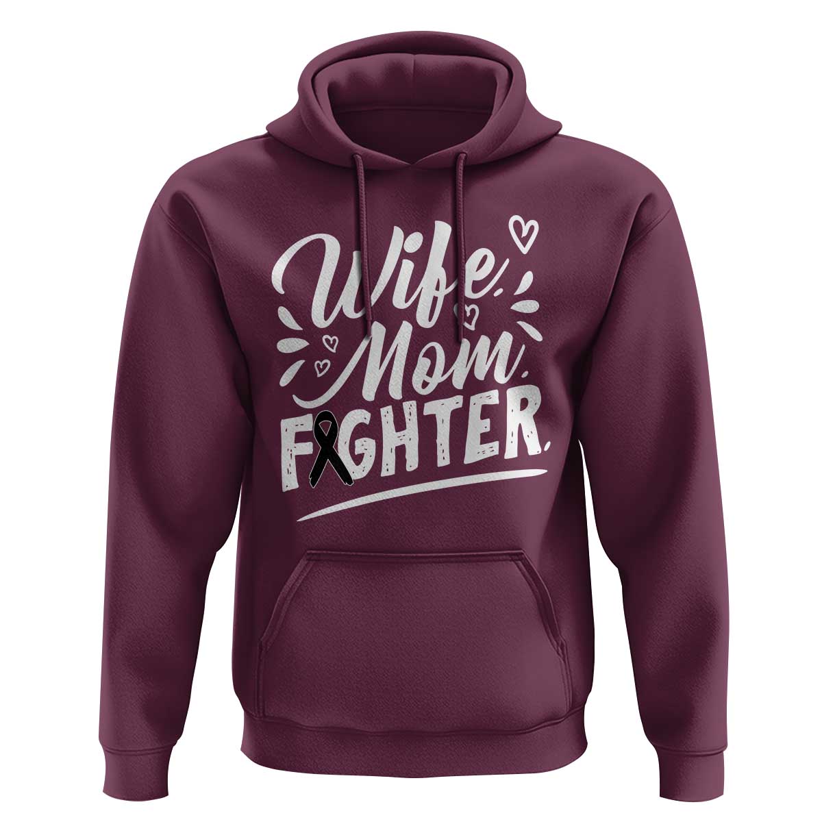 Wife Mom Melanoma Fighter Hoodie Family Support Strong And Fearless