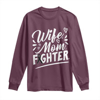 Wife Mom Melanoma Fighter Long Sleeve Shirt Family Support Strong And Fearless
