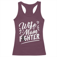 Wife Mom Melanoma Fighter Racerback Tank Top Family Support Strong And Fearless