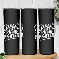Wife Mom Melanoma Fighter Skinny Tumbler Family Support Strong And Fearless