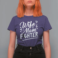 Wife Mom Melanoma Fighter T Shirt For Women Family Support Strong And Fearless