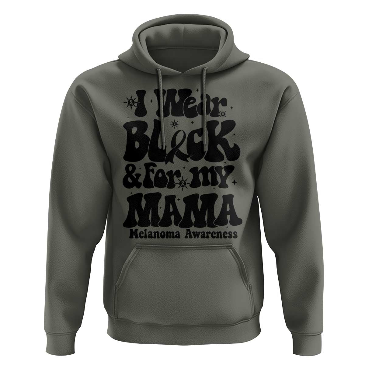 Melanoma Family Support Hoodie I Wear Black For My Mama