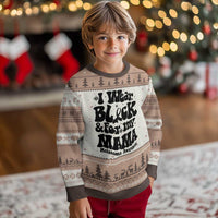 Melanoma Family Support Ugly Christmas Sweater I Wear Black For My Mama