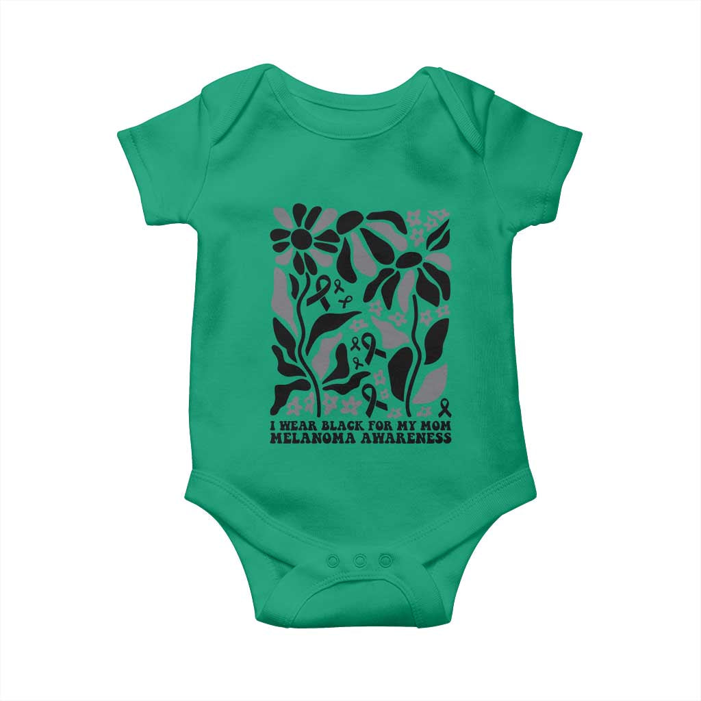 I Wear Black For My Mom Baby Onesie Melanoma Support Squad