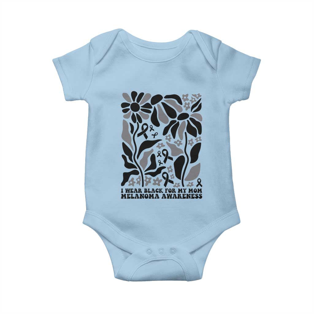 I Wear Black For My Mom Baby Onesie Melanoma Support Squad