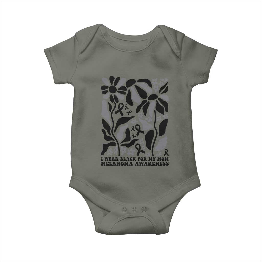 I Wear Black For My Mom Baby Onesie Melanoma Support Squad