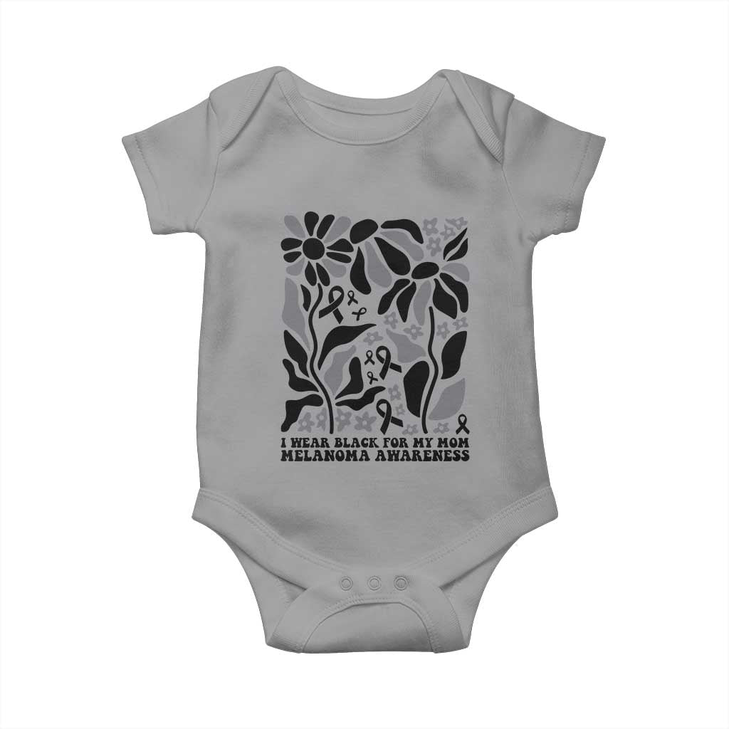 I Wear Black For My Mom Baby Onesie Melanoma Support Squad