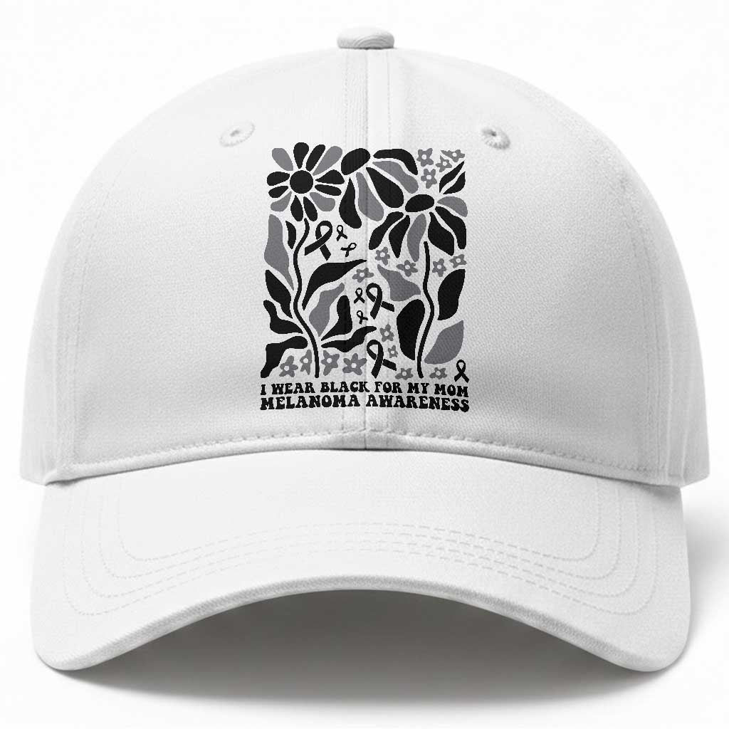 I Wear Black For My Mom Baseball Cap Melanoma Support Squad