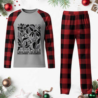 I Wear Black For My Mom Plaid Pajama Set Melanoma Support Squad
