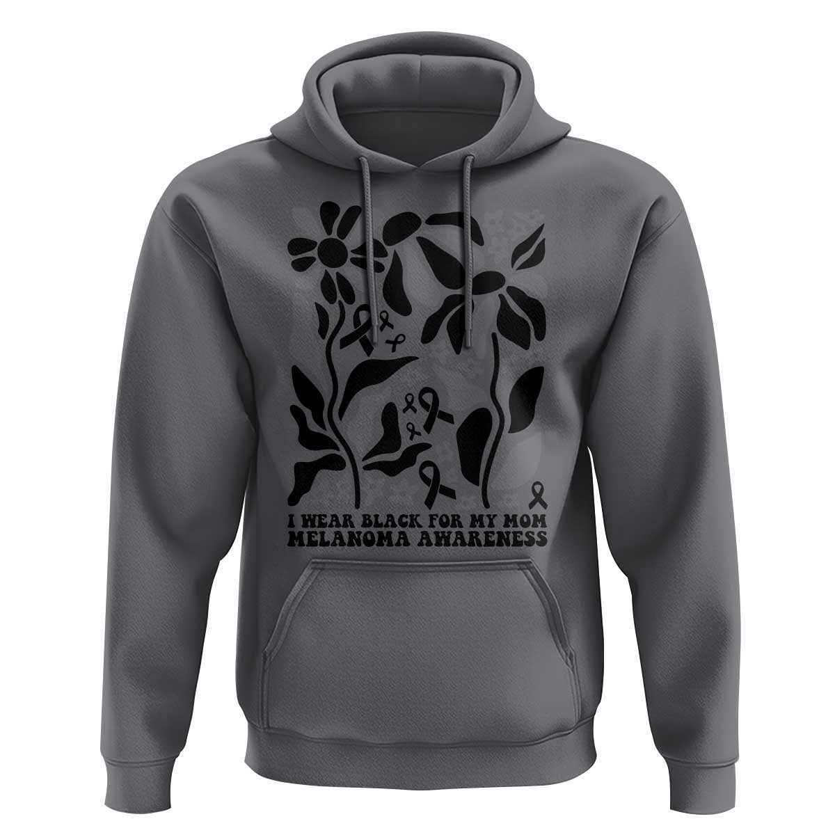 I Wear Black For My Mom Hoodie Melanoma Support Squad