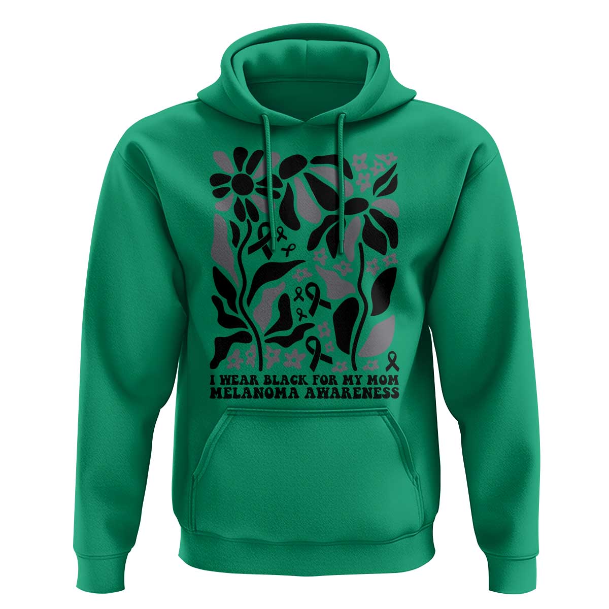I Wear Black For My Mom Hoodie Melanoma Support Squad