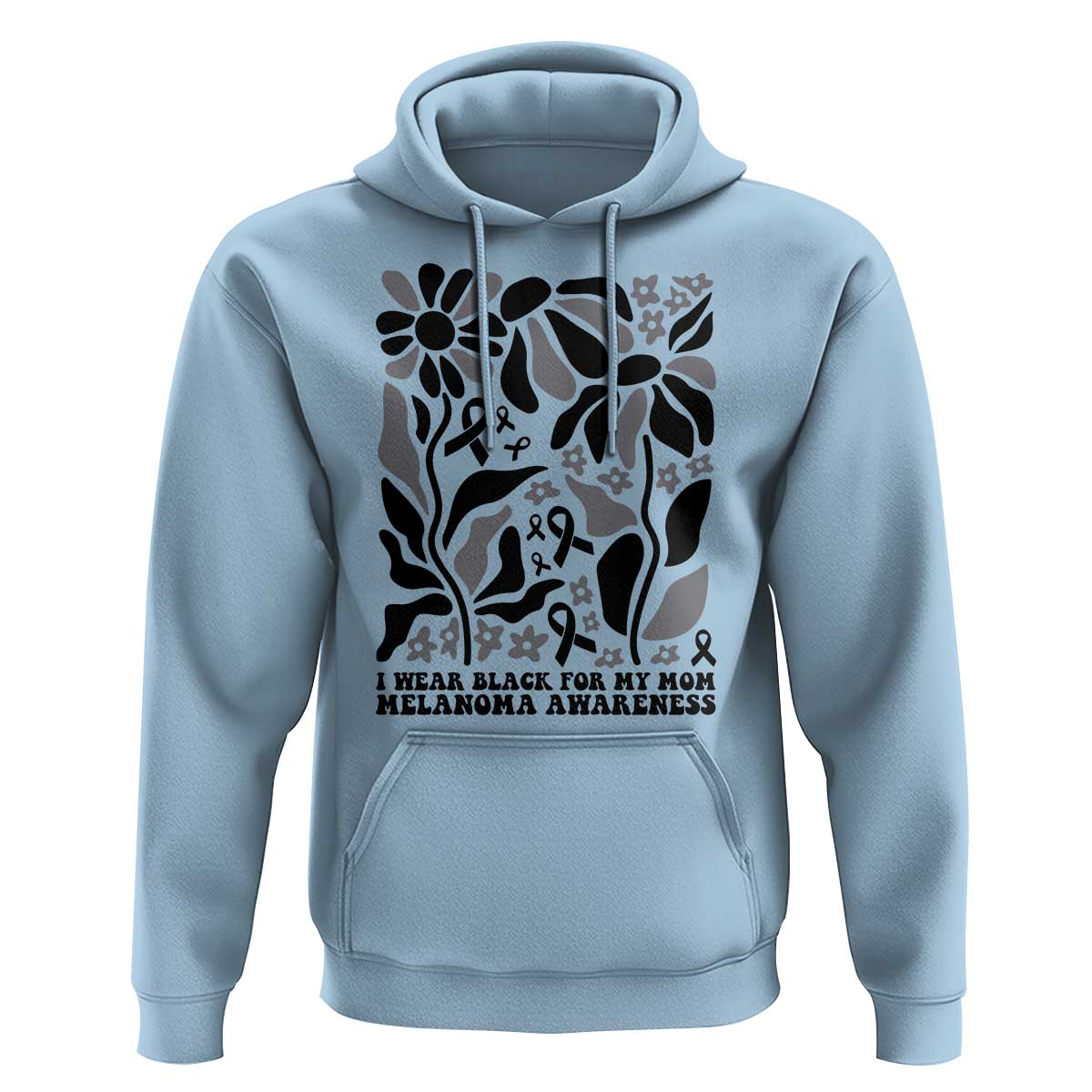 I Wear Black For My Mom Hoodie Melanoma Support Squad