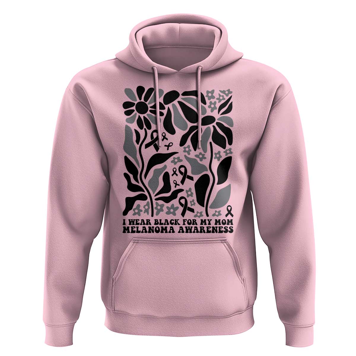 I Wear Black For My Mom Hoodie Melanoma Support Squad