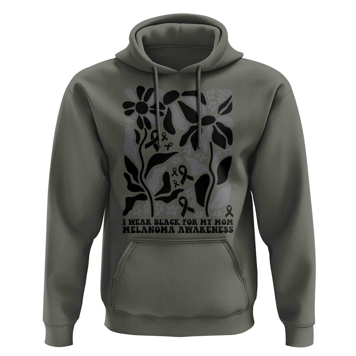 I Wear Black For My Mom Hoodie Melanoma Support Squad