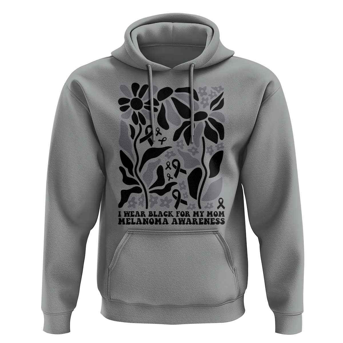 I Wear Black For My Mom Hoodie Melanoma Support Squad