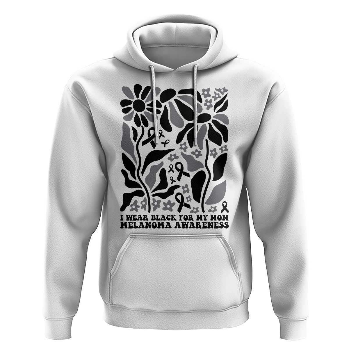 I Wear Black For My Mom Hoodie Melanoma Support Squad