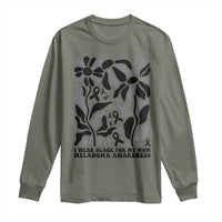 I Wear Black For My Mom Long Sleeve Shirt Melanoma Support Squad