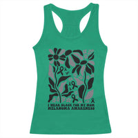 I Wear Black For My Mom Racerback Tank Top Melanoma Support Squad