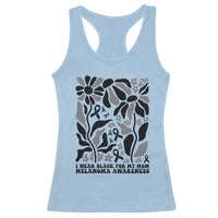 I Wear Black For My Mom Racerback Tank Top Melanoma Support Squad