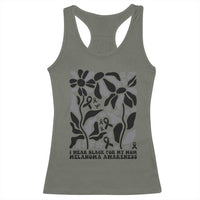 I Wear Black For My Mom Racerback Tank Top Melanoma Support Squad