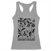 I Wear Black For My Mom Racerback Tank Top Melanoma Support Squad