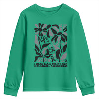 I Wear Black For My Mom Youth Sweatshirt Melanoma Support Squad
