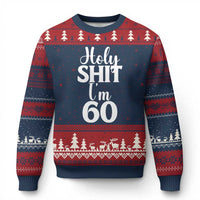 Personalized 60th Birthday Party Ugly Christmas Sweater Custom Number Bday Holy Shit I Am 60