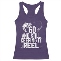 Personalized 60th Birthday Fishing Racerback Tank Top Custom Number Bday Still Keeping It Reel
