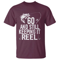 Personalized 60th Birthday Fishing T Shirt Custom Number Bday Still Keeping It Reel