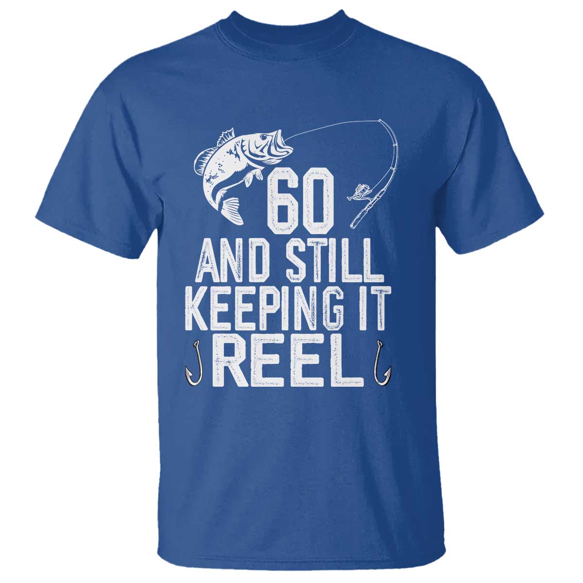 Personalized 60th Birthday Fishing T Shirt Custom Number Bday Still Keeping It Reel
