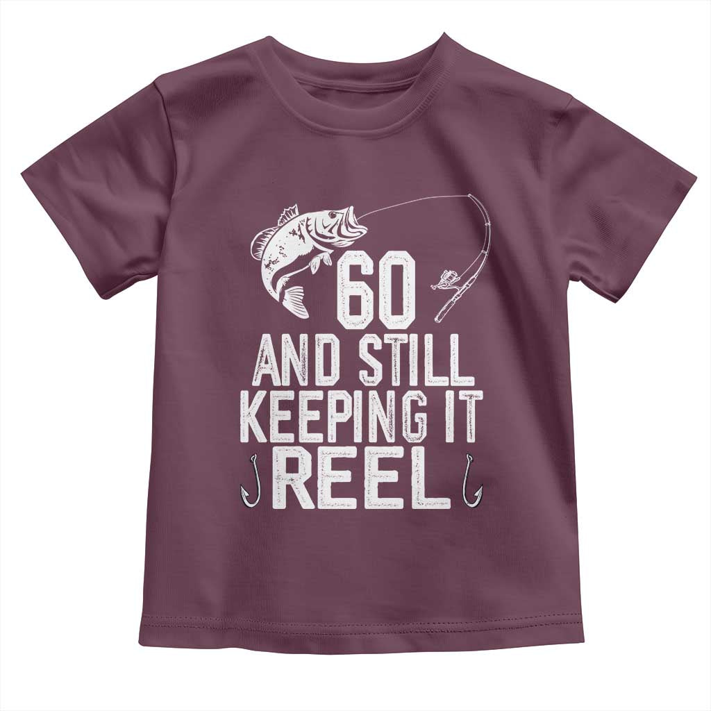 Personalized 60th Birthday Fishing Toddler T Shirt Custom Number Bday Still Keeping It Reel
