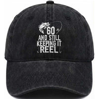 Personalized 60th Birthday Fishing Washed Cotton Baseball Cap Custom Number Bday Still Keeping It Reel
