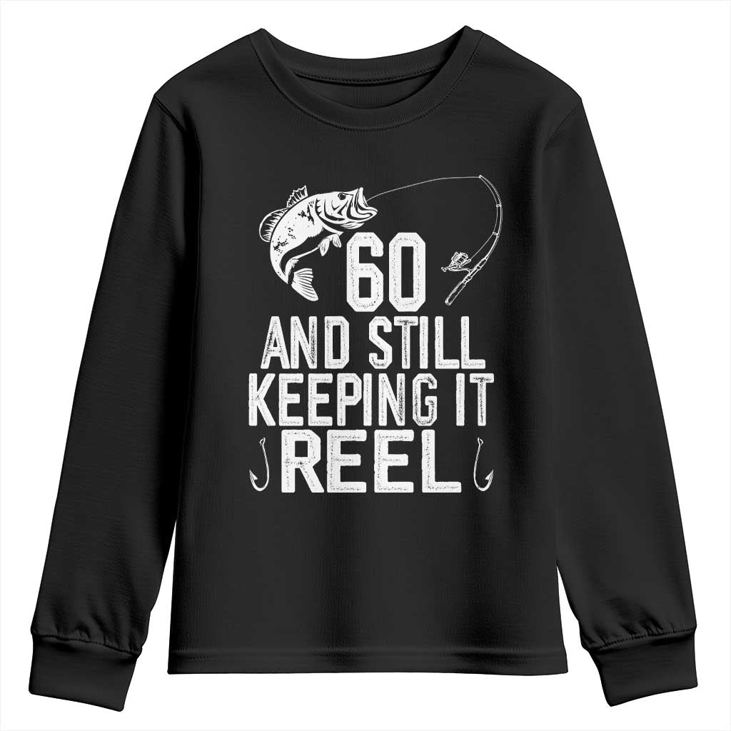 Personalized 60th Birthday Fishing Youth Sweatshirt Custom Number Bday Still Keeping It Reel