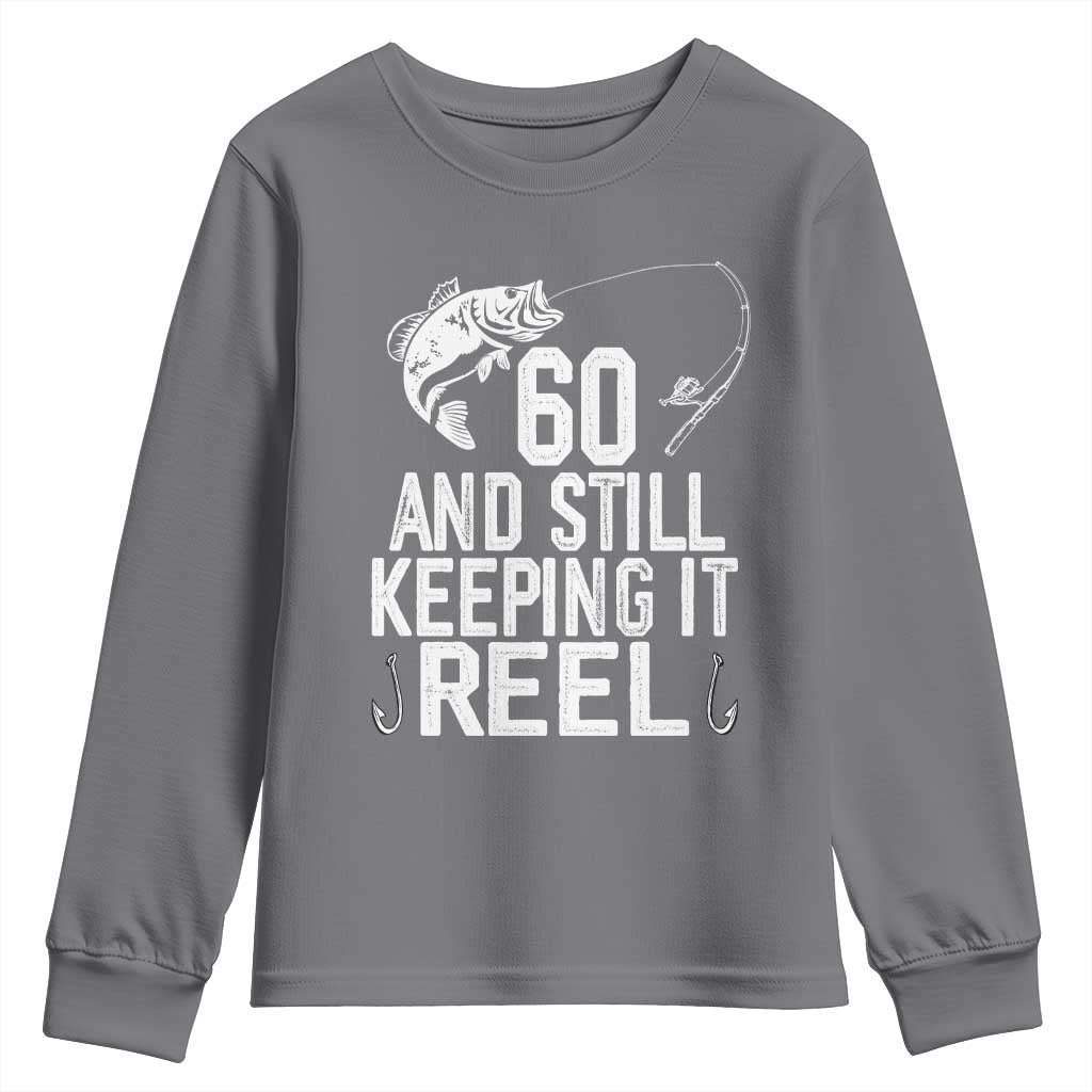 Personalized 60th Birthday Fishing Youth Sweatshirt Custom Number Bday Still Keeping It Reel