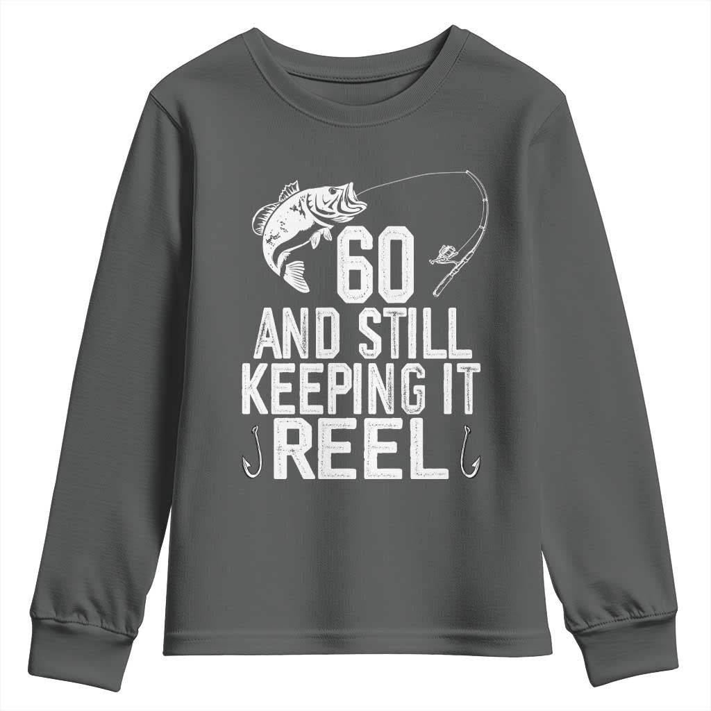 Personalized 60th Birthday Fishing Youth Sweatshirt Custom Number Bday Still Keeping It Reel