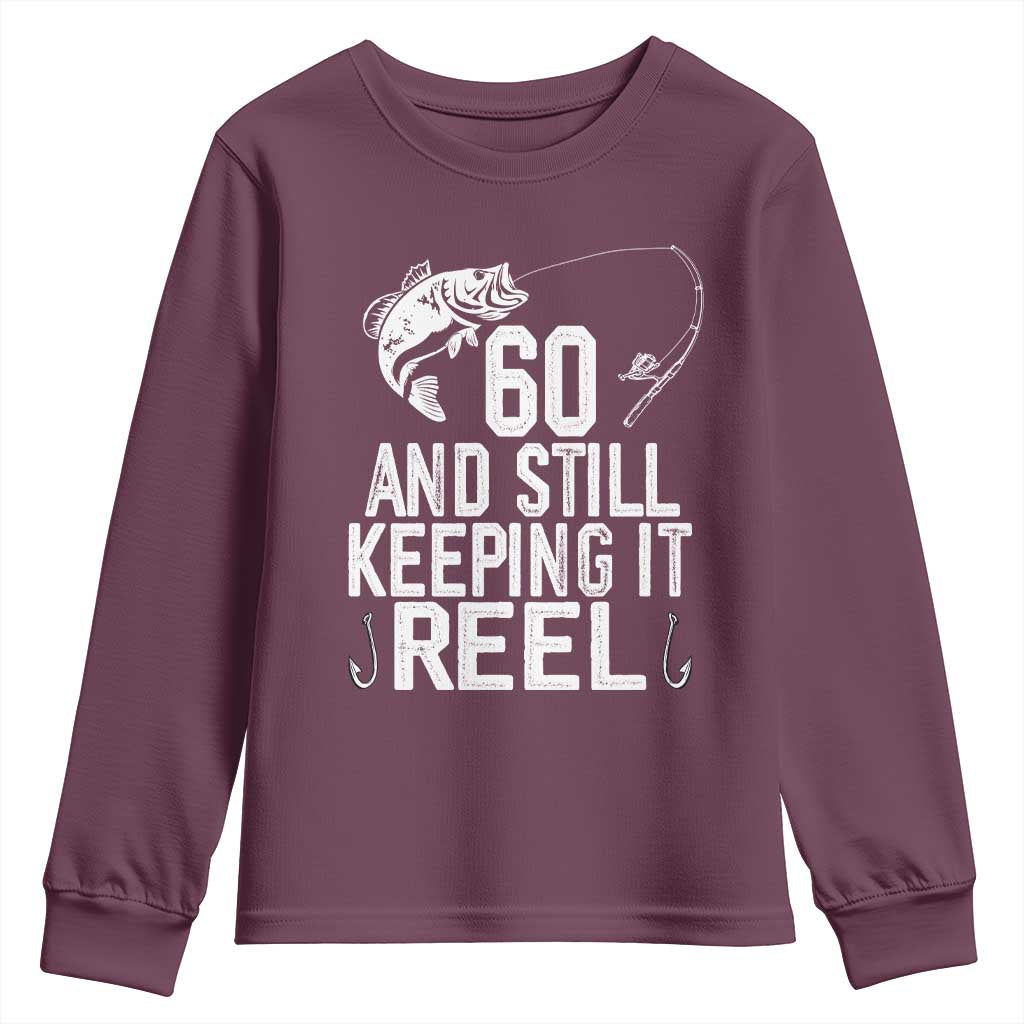 Personalized 60th Birthday Fishing Youth Sweatshirt Custom Number Bday Still Keeping It Reel