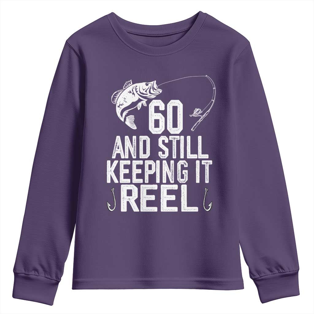 Personalized 60th Birthday Fishing Youth Sweatshirt Custom Number Bday Still Keeping It Reel