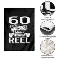 Still Keeping It Reel At 60 Garden Flag Fisherman Birthday Gift