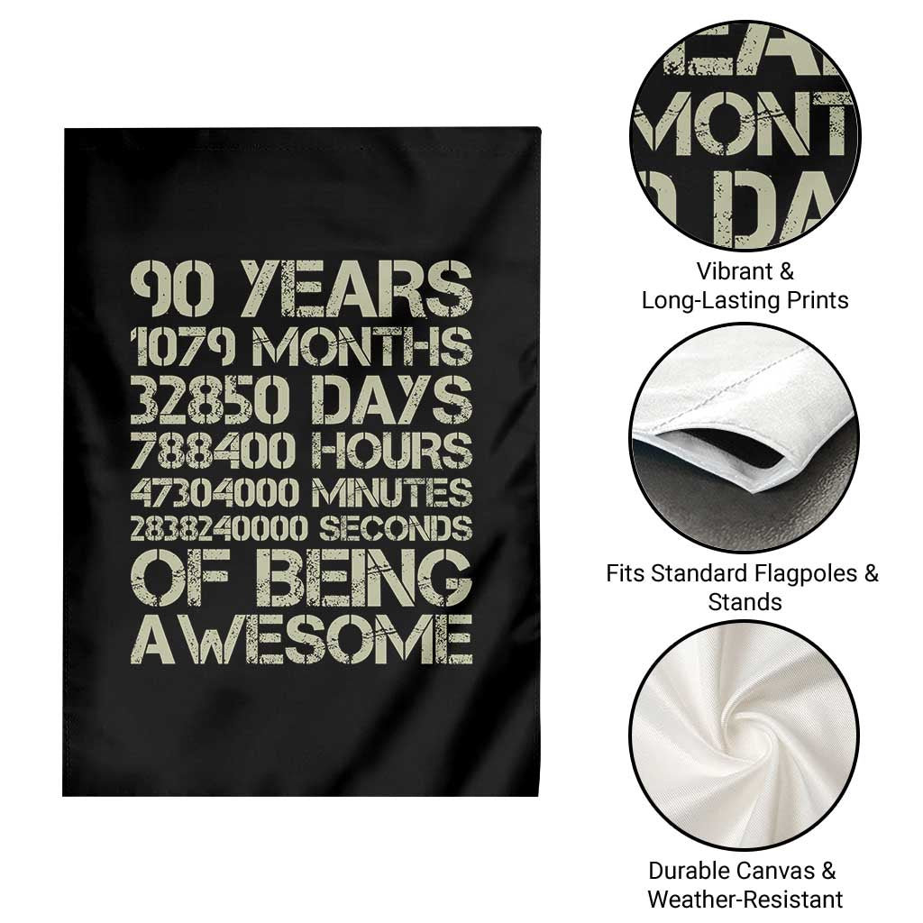 90 Years Of Being Awesome Garden Flag 90th Birthday Gift Idea