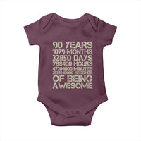 90 Years Of Being Awesome Baby Onesie 90th Birthday Gift Idea